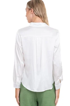 Camisa satinada monocolor