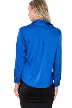 Camisa satinada monocolor