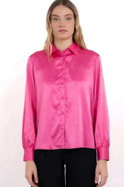 Camisa satín botones