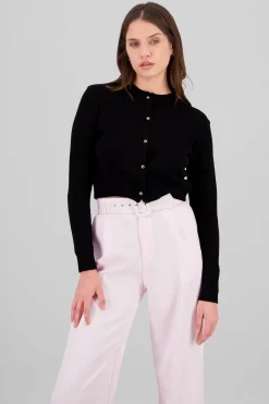 Cardigan con cuello redondo botones dorados Hyp