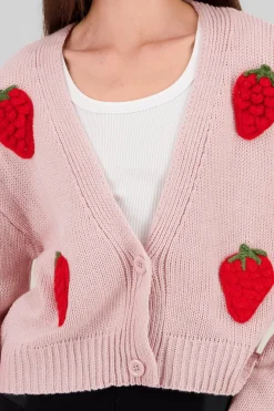 Cardigan fresas 3d