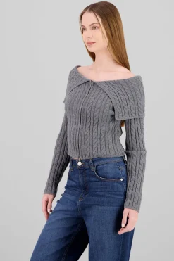 Cardigan hombros caidos sueter