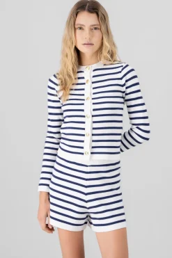 Cardigan rayas viscosa con boton Hypsters