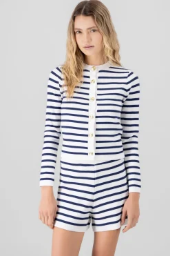 Cardigan rayas viscosa con boton Hypsters