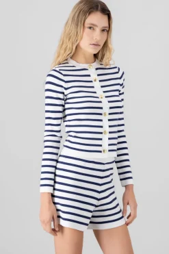 Cardigan rayas viscosa con boton Hypsters