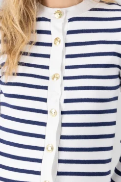 Cardigan rayas viscosa con boton Hypsters