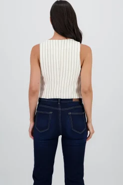 Chaleco botones rayas