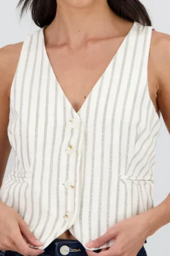 Chaleco botones rayas