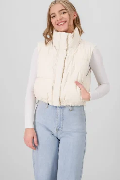 Chaleco con cuello alto liso