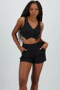 Chaleco corto con textura