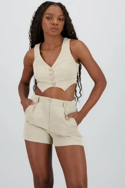 Chaleco corto con textura