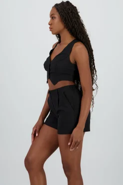 Chaleco corto con textura