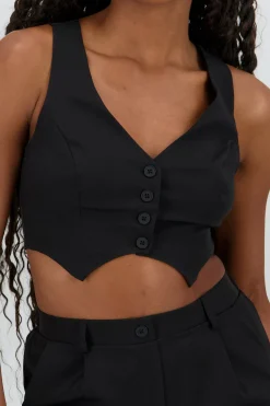 Chaleco corto con textura