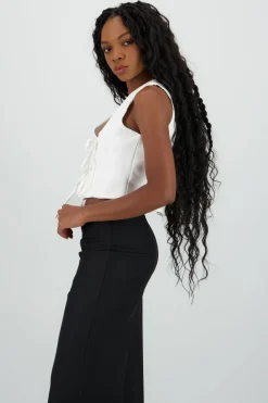 Chaleco crop detalle lazos