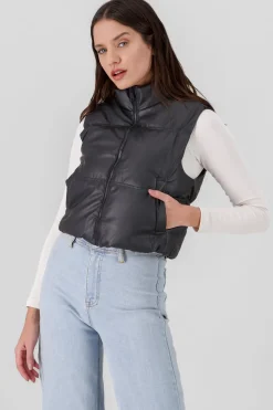 Chaleco efecto piel forrado peluche