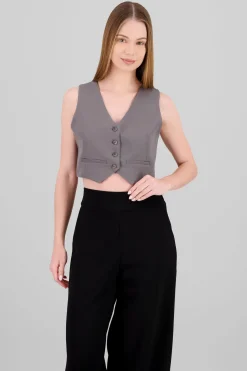 Chaleco escote V Con Botones