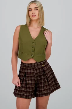 Chaleco escote V Con Botones