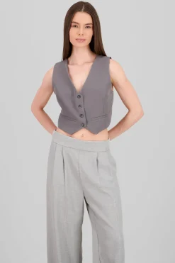 Chaleco escote V Con Botones