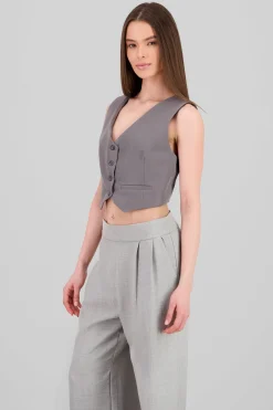 Chaleco escote V Con Botones