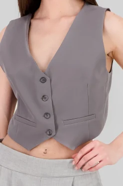 Chaleco escote V Con Botones
