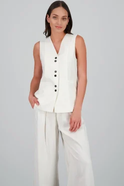 Chaleco largo lino