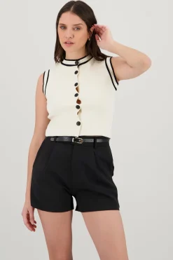 Chaleco tejido botones contrastes