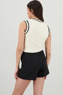 Chaleco tejido botones contrastes