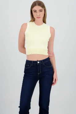 Chaleco tejido detalle contraste