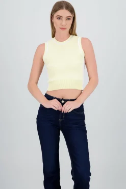 Chaleco tejido detalle contraste