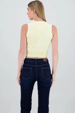 Chaleco tejido detalle contraste