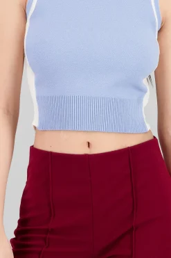 Chaleco tejido detalle contraste