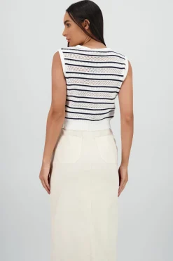 Chaleco tejido detalle rayas