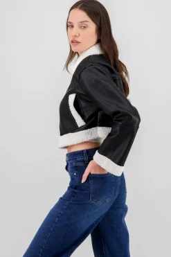 Chamarra aviador con borrego