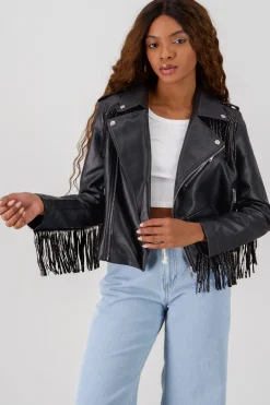 Chamarra Biker Fringe Brillos
