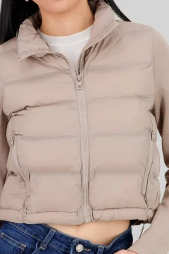 Chamarra capitonada crop