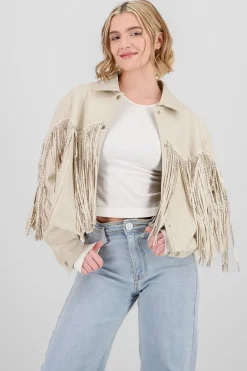 Chamarra Fringe Brillos