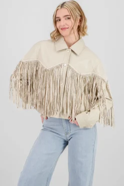 Chamarra Fringe Brillos