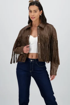 Chamarra Fringe Brillos