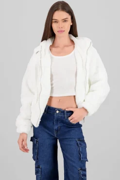 Chamarra peluche cierre