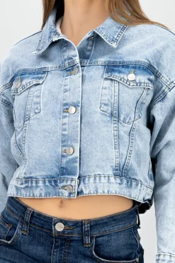 Chamarra trucker crop