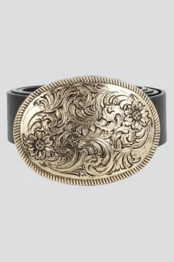 Cinturon hebilla vaquera redonda