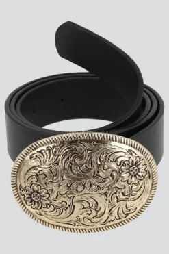 Cinturon hebilla vaquera redonda