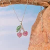 Collar dije cerezas brillos