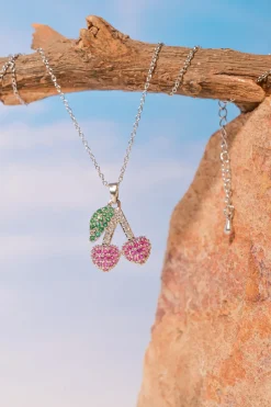 Collar dije cerezas brillos