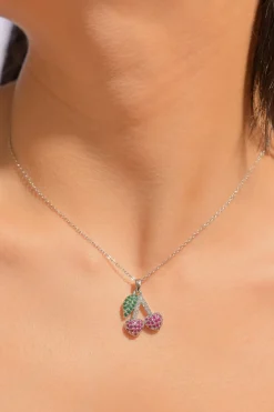 Collar dije cerezas brillos