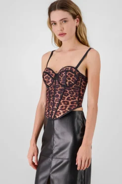 Corset animal print detalle varillas contraste