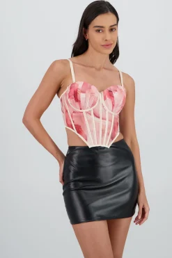 Corset copas estampado marmol