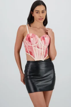 Corset copas estampado marmol