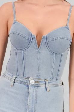 Corset denim y varillas