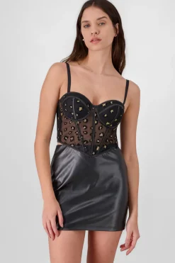 Corset mesh animal print